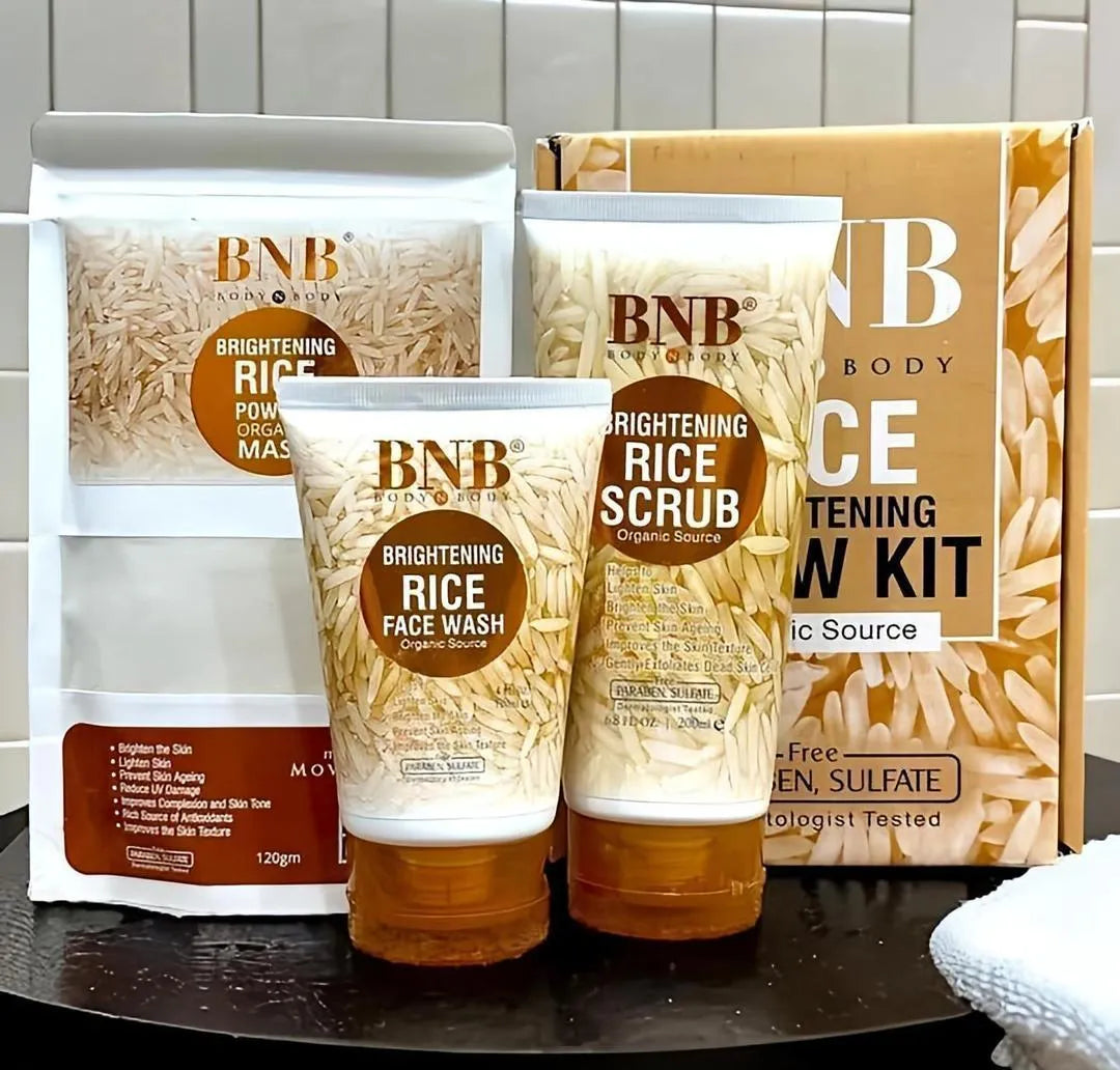 Rice Extract Brightening Glow Facial Kit for All Skin Types