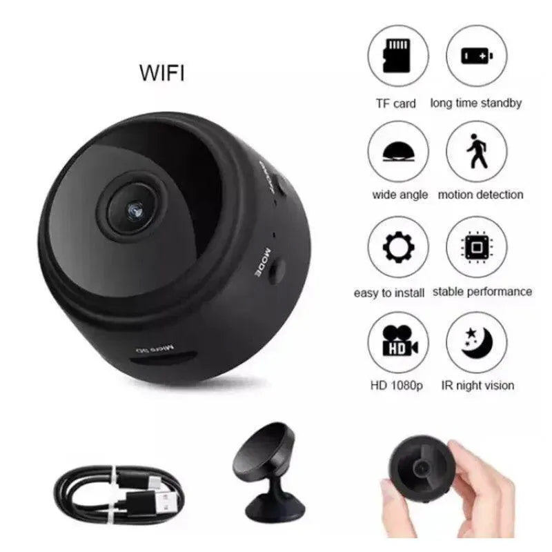 Mini Black WiFi Surveillance Camera for Home