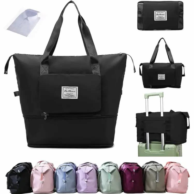 large-capacity-folding-travel-bag-black-156478 - FOXMART PK large-capacity-folding-travel-bag-black-156478