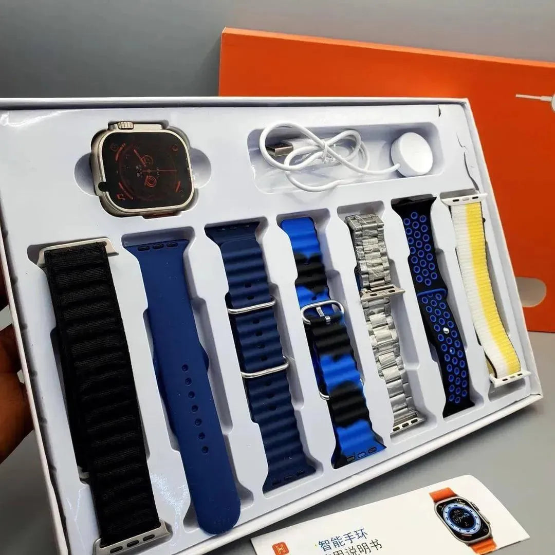 7-in-1 Ultra Smart Watch with 7 Straps & Bluetooth Call