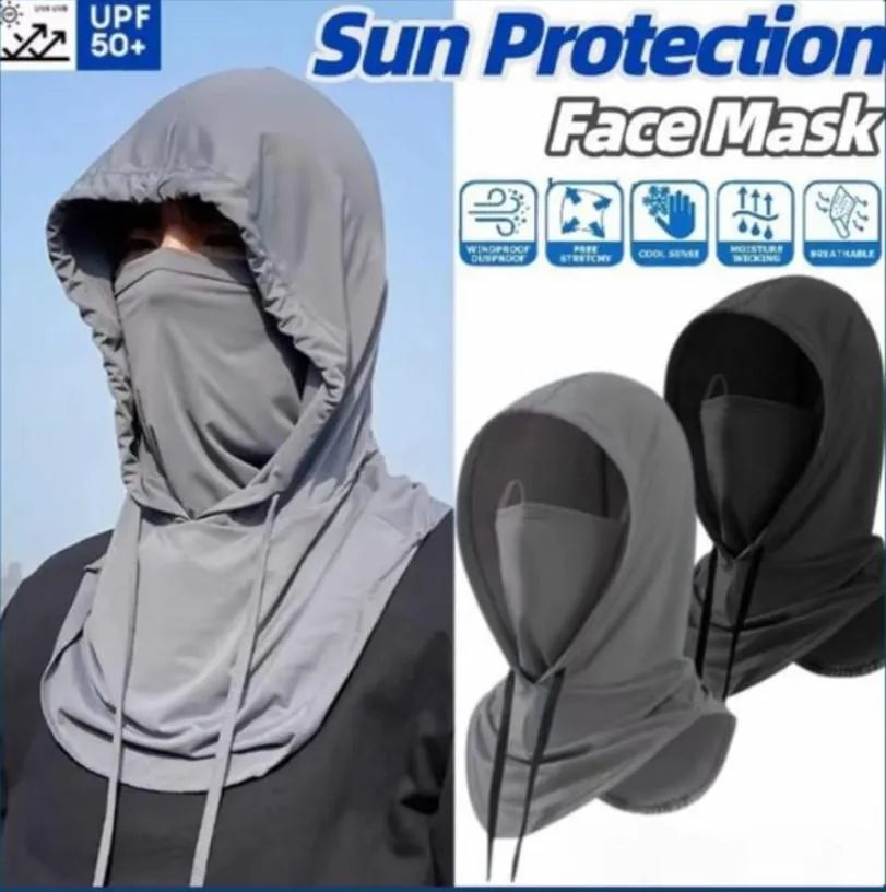Sun Protection Face Mask Black Grey XL