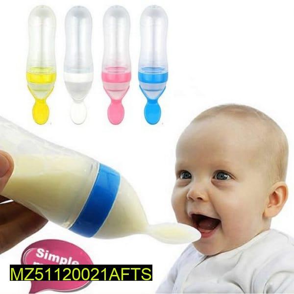 Baby Spoon Feeder Silicone Food Grade Yellow Pink Blue