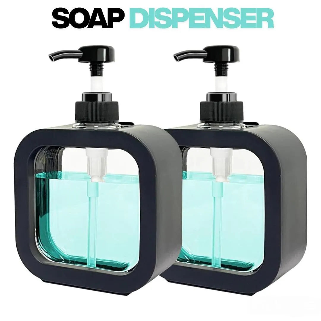 Liquid Soap Dispenser 500ml Black Transparent ABS