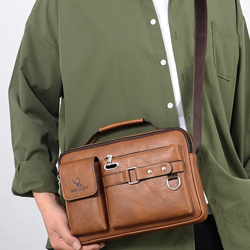 [EDITAR] Moda masculina ombro portátil bolsa de couro do plutônio maleta de negócios viagem homem crossbody saco de qualidade da marca